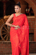 Vibrant Red Mysore Silk Saree