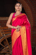 Carmine Red Mysore Silk Saree