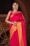 Carmine Red Mysore Silk Saree