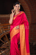 Carmine Red Mysore Silk Saree