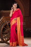 Carmine Red Mysore Silk Saree