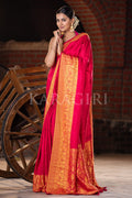 Carmine Red Mysore Silk Saree