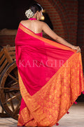 Carmine Red Mysore Silk Saree