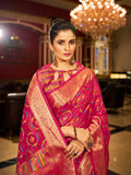 Pink Organza Festive Wear Saree With Blouse Piece