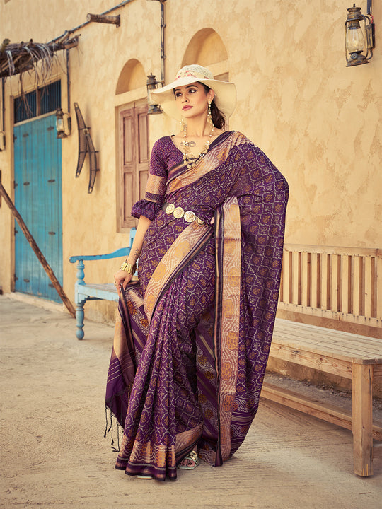 Wine Soft Silk Festive Wear Saree With Blouse Piece