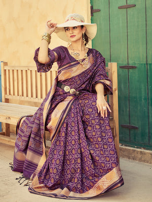 Wine Soft Silk Festive Wear Saree With Blouse Piece