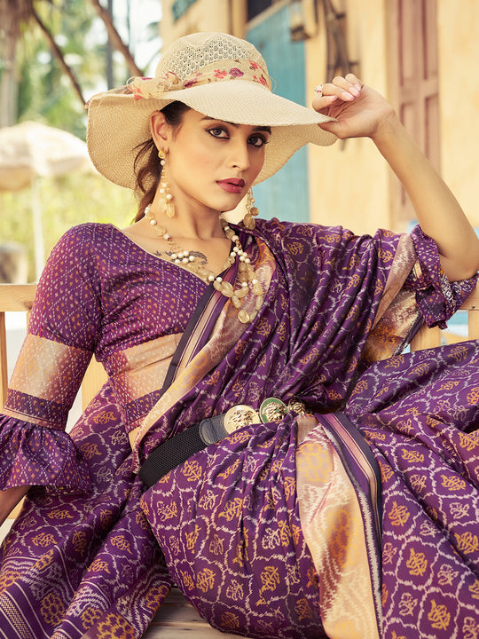 Wine Soft Silk Festive Wear Saree With Blouse Piece