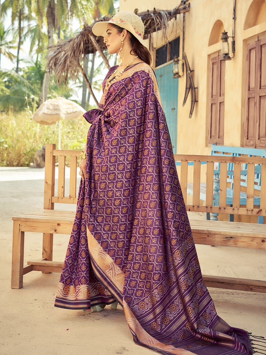Wine Soft Silk Festive Wear Saree With Blouse Piece