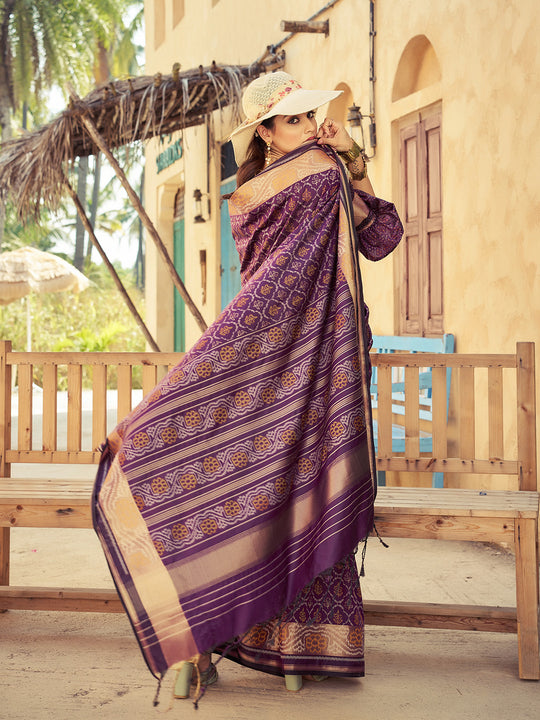 Wine Soft Silk Festive Wear Saree With Blouse Piece