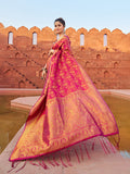 Purple Soft Silk Festive Wear Saree With Blouse Piece