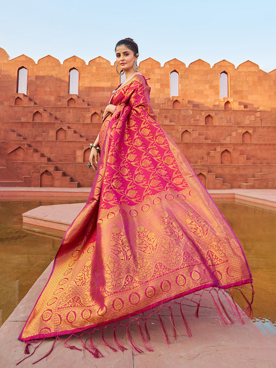 Purple Soft Silk Festive Wear Saree With Blouse Piece