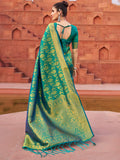Green Soft Silk Festive Wear Saree With Blouse Piece