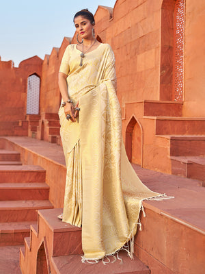 White Soft Silk Festive Wear Saree With Blouse Piece