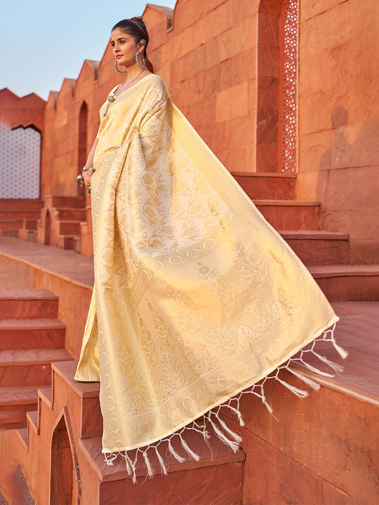 White Soft Silk Festive Wear Saree With Blouse Piece