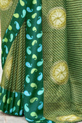 Dark Green Georgette Saree