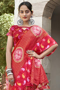 Taffy Red Georgette Saree