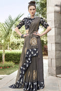 Dark Brown Georgette Saree