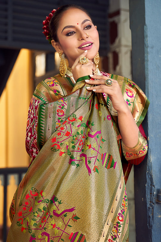 Magenta Pink Paithani Saree