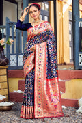 Navy Blue Paithani Saree