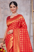 Taffy Red Banarasi Saree