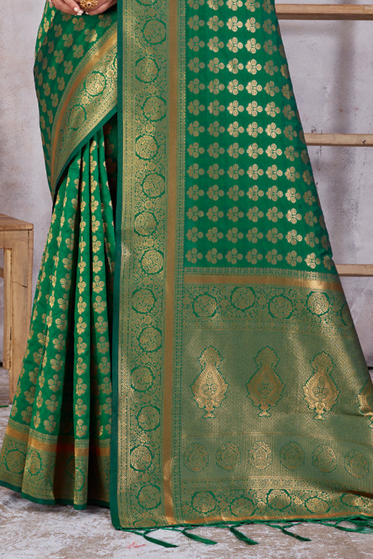 Forest Green Banarasi Saree