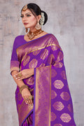 Grepe Violet Banarasi Saree