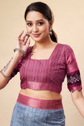 Grey Tussar Silk Saree With Blouse Piece