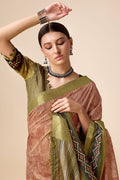 Green Tussar Silk Saree With Blouse Piece