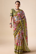 Purple Tussar Silk Saree With Blouse Piece