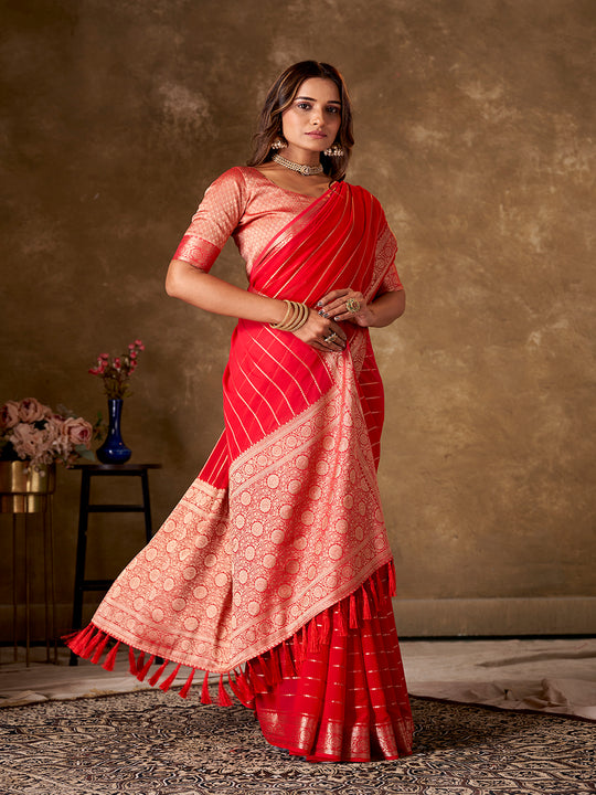 Georgette Banarasi Silk Saree With Blouse Piece