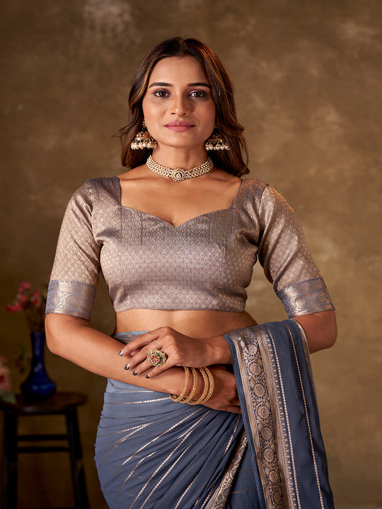 Georgette Banarasi Silk Saree With Blouse Piece