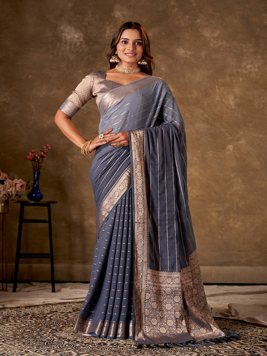 Georgette Banarasi Silk Saree With Blouse Piece