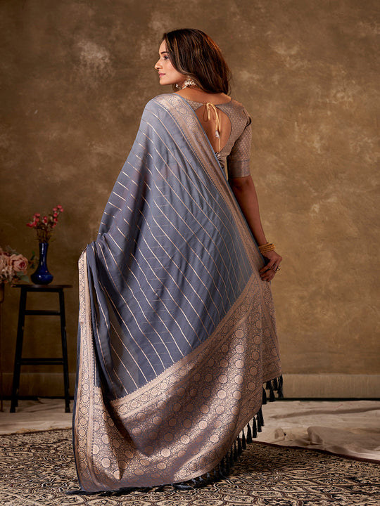Georgette Banarasi Silk Saree With Blouse Piece