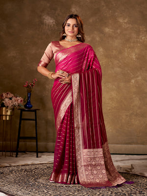 Georgette Banarasi Silk Saree With Blouse Piece