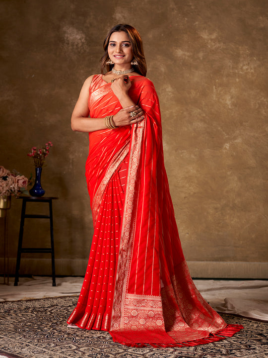 Georgette Banarasi Silk Saree With Blouse Piece