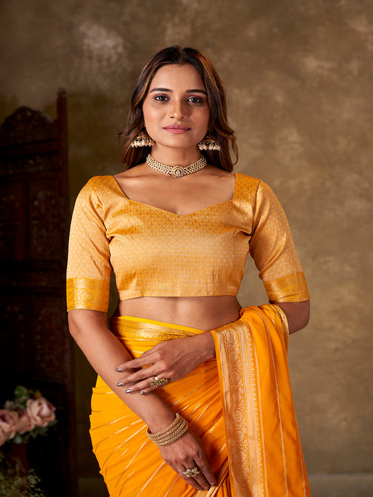 Georgette Banarasi Silk Saree With Blouse Piece