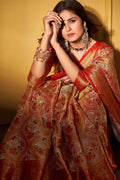 Salmon Pink Dharmavaram Silk Saree