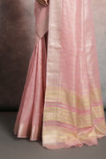 Pink Tissue Saree With Blouse Piece
