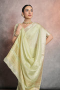 Green Tissue Saree With Blouse Piece