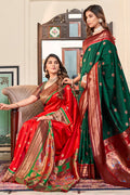 Red And Green Paithani Saree