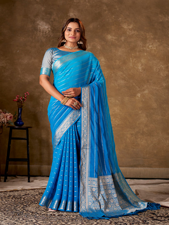 Georgette Banarasi Silk Saree With Blouse Piece