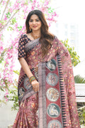 Pink Cotton Silk Saree With Blouse Piece