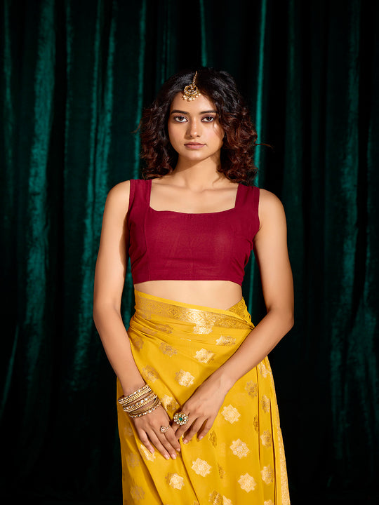 Georgette Banarasi Silk Saree With Blouse Piece