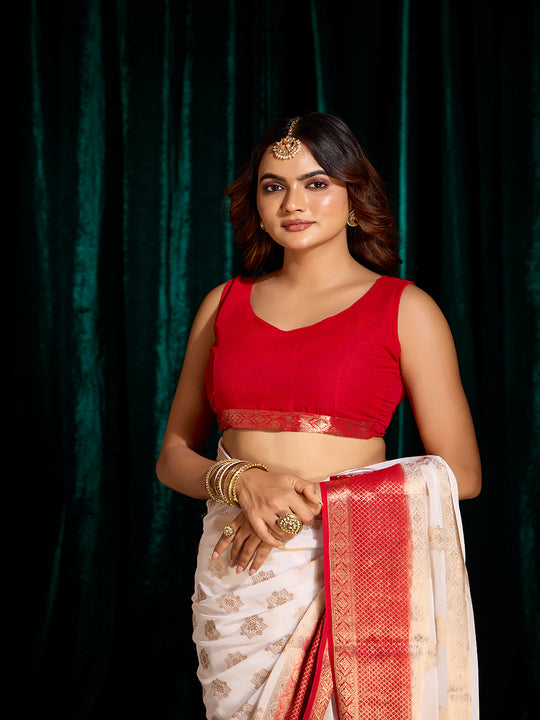 Georgette Banarasi Silk Saree With Blouse Piece