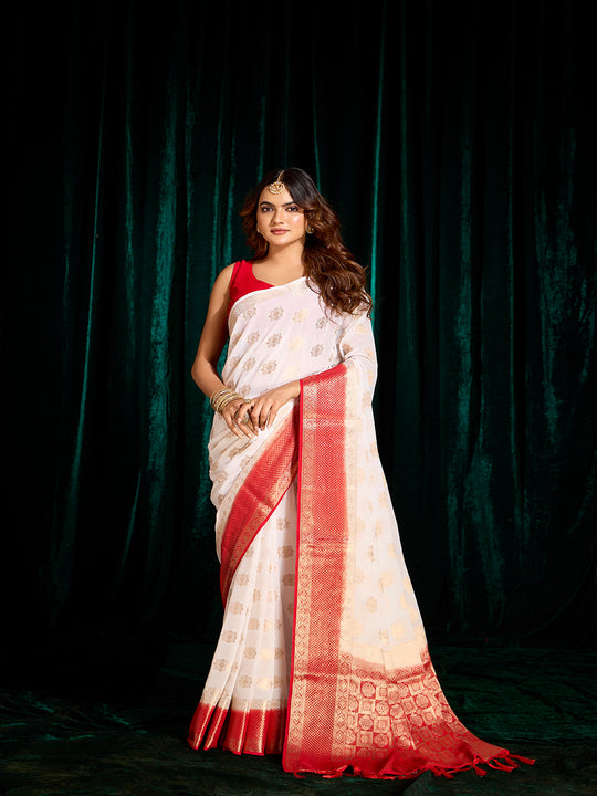 Georgette Banarasi Silk Saree With Blouse Piece