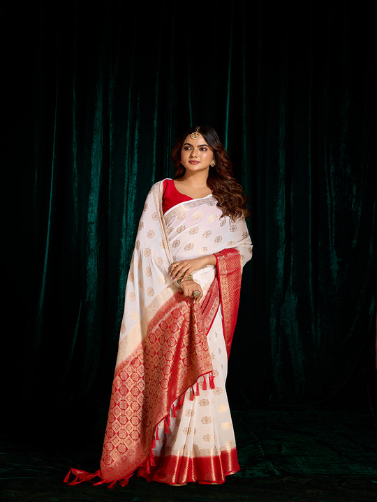 Georgette Banarasi Silk Saree With Blouse Piece