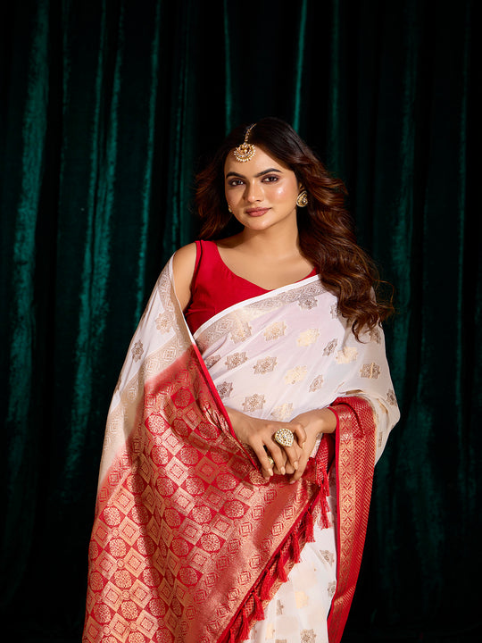 Georgette Banarasi Silk Saree With Blouse Piece