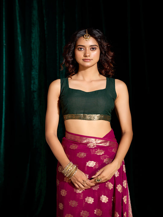 Georgette Banarasi Silk Saree With Blouse Piece