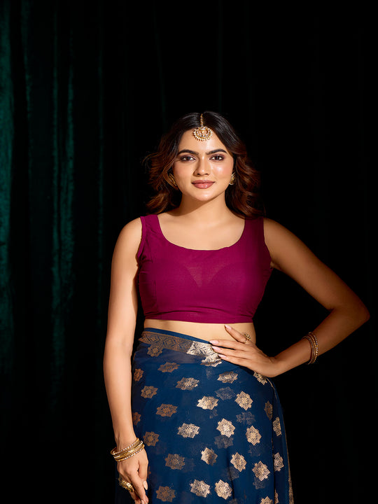 Georgette Banarasi Silk Saree With Blouse Piece