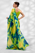 Multi color Georgette Saree With Blouse Piece